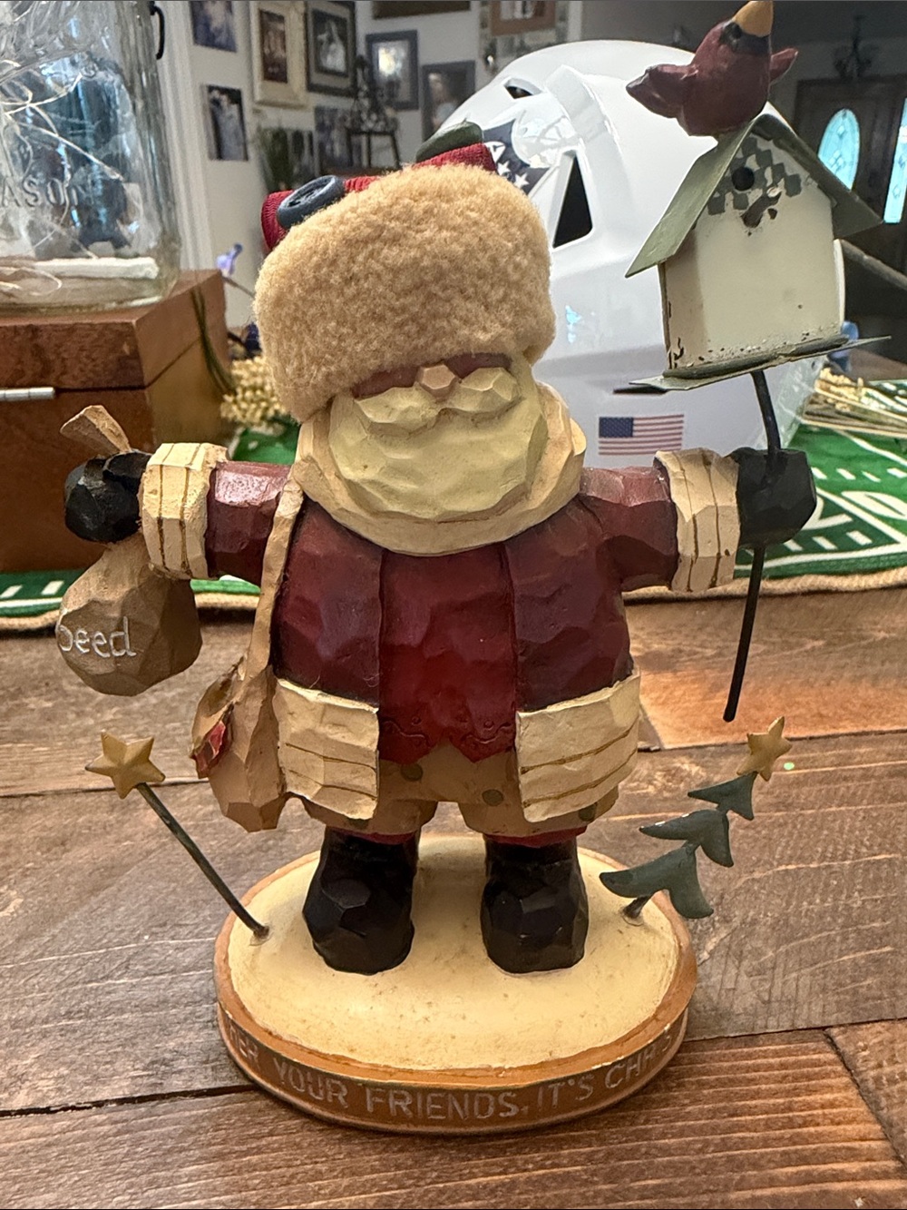 Vintage Eddie Walker Midwest of Cannon Falls Folk Art Santa Figurine EUC